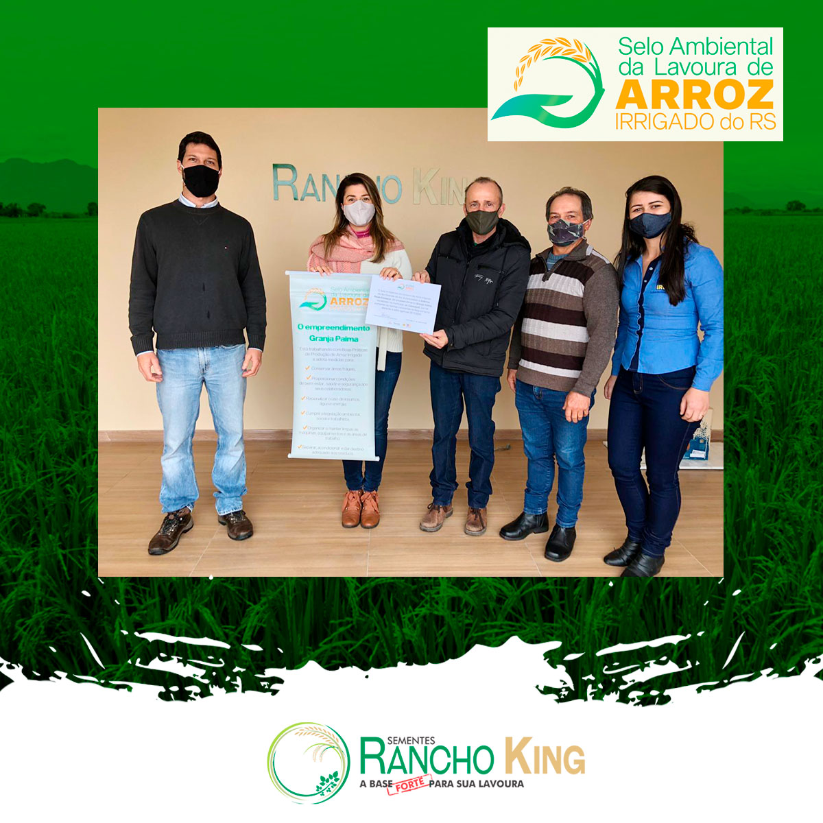 Rancho King recebe Selo Ambiental da Lavoura de Arroz Irrigado