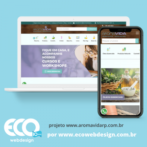 Imagem de  • Site institucional para empresa que oferece serviços e produtos relacionados a aromaterapia. - AromaVida