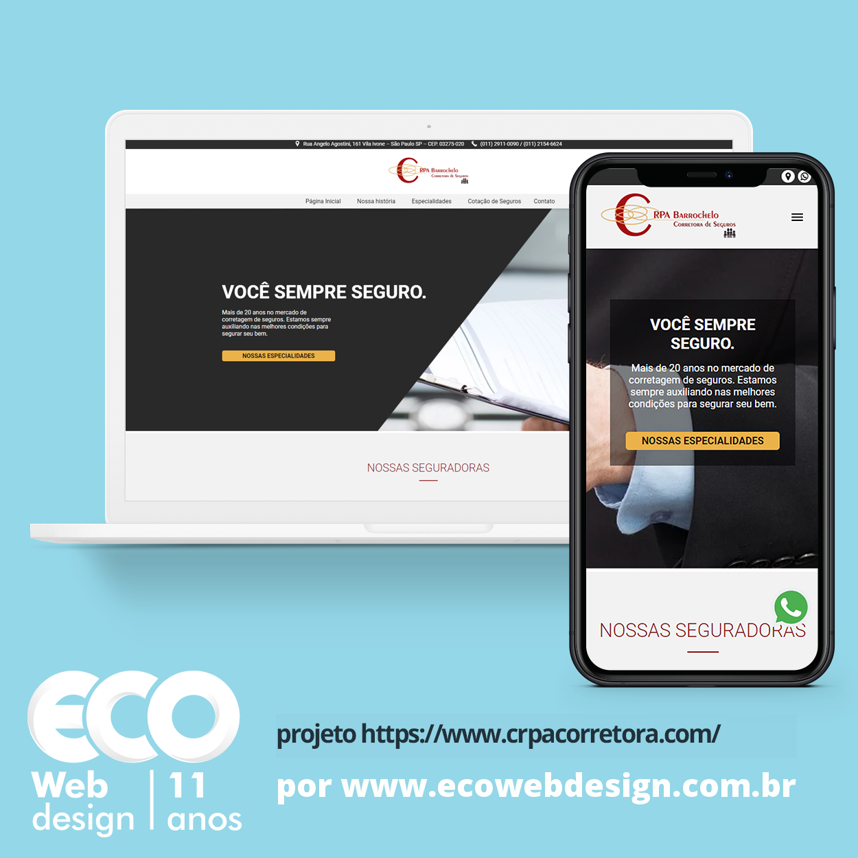 Imagem de  •  Site institucional para empresa especializada em Mercado de corretagem de seguros, auxiliando nas melhores condições para segurar seu bem.. - CRPA Barrochelo