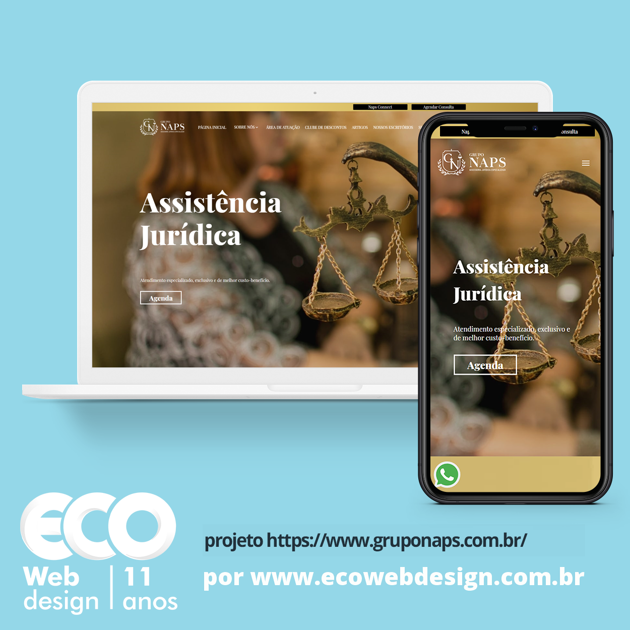 Imagem de     • Site institucional para empresa especializada em Assistência Jurídica com atendimento especializado, exclusivo e de melhor custo-benefício. - Grupo NAPS