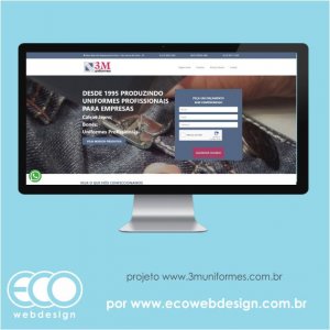 Imagem de  • Site institucional para empresa de confecção de uniformes - 3M Uniformes.