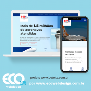Imagem de        • Site institucional para empresa que realiza a prestação de serviços aeronáuticos.- Betel Services Solutions