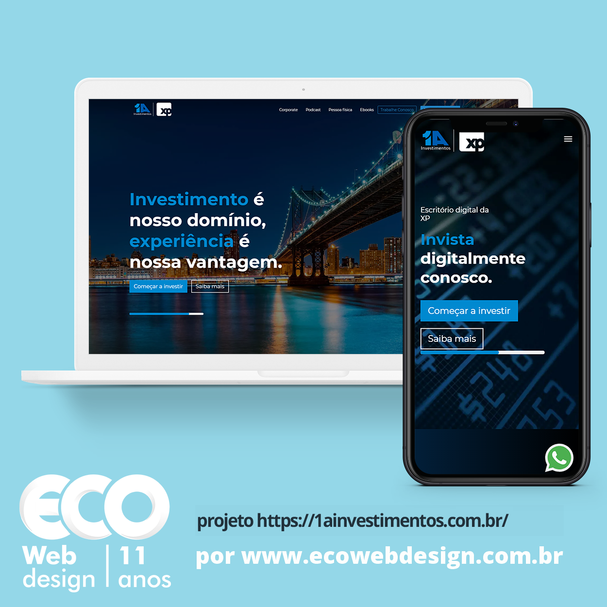 Imagem de  • Site institucional para empresa especializada Assessoria em Investimento. - 1AInvestimentos
