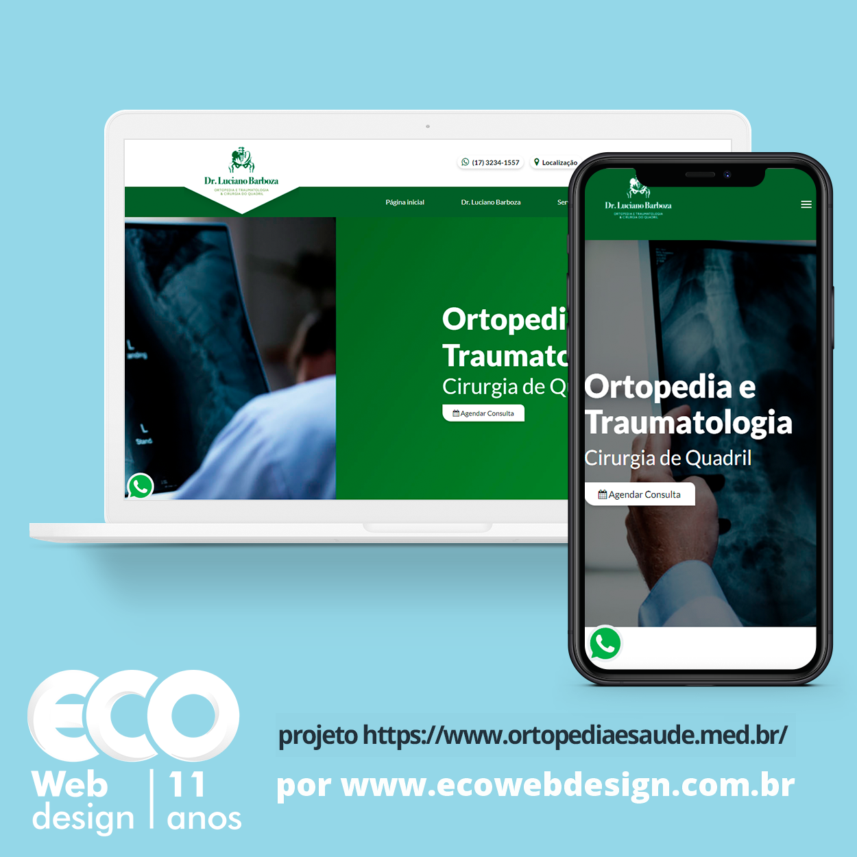 Imagem de     • Site institucional para empresa especializada em Clinica de Ortopedia e Traumatologia & Cirurgia de Quadril.- Dr. Luciano Barbosa