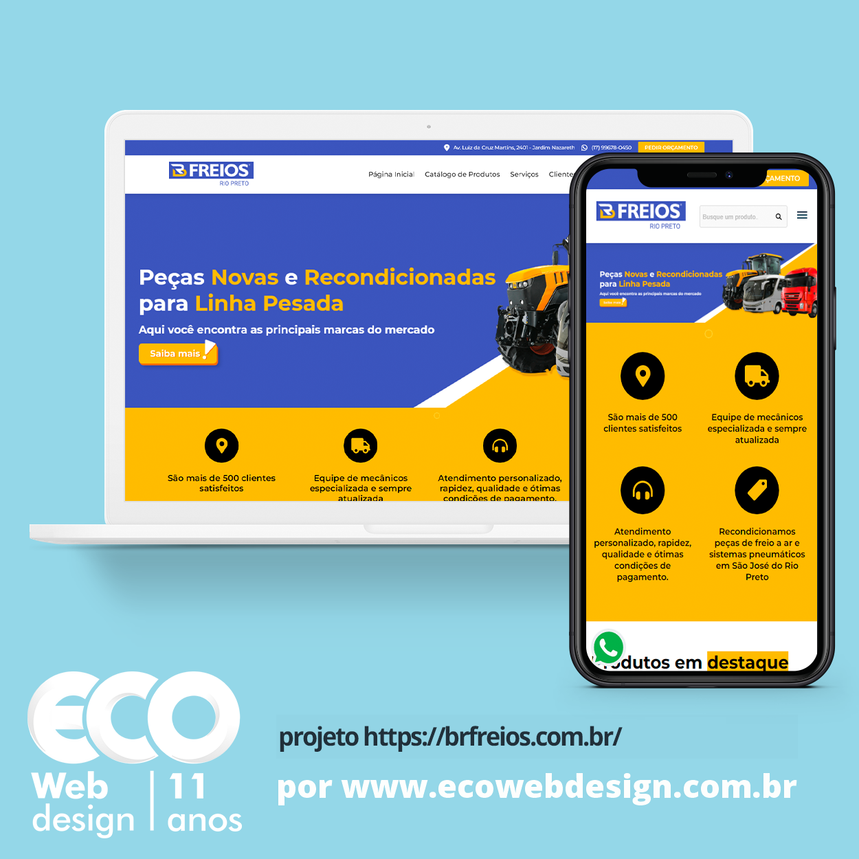 Imagem de      • Site institucional para empresa especializada em peças novas e recondicionadas e diversos componentes de freio a ar para diversas montadoras.- BR Freios Rio Preto