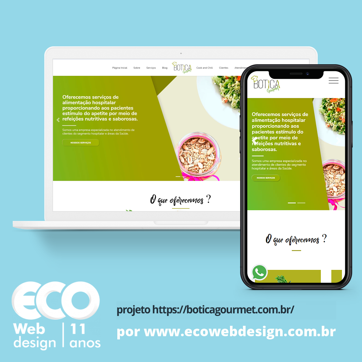 Imagem de  • Site institucional para empresa especializada em oferecer serviço de alimentação hospitalar com refeições nutritivas e saborosas - Botica Gourmet