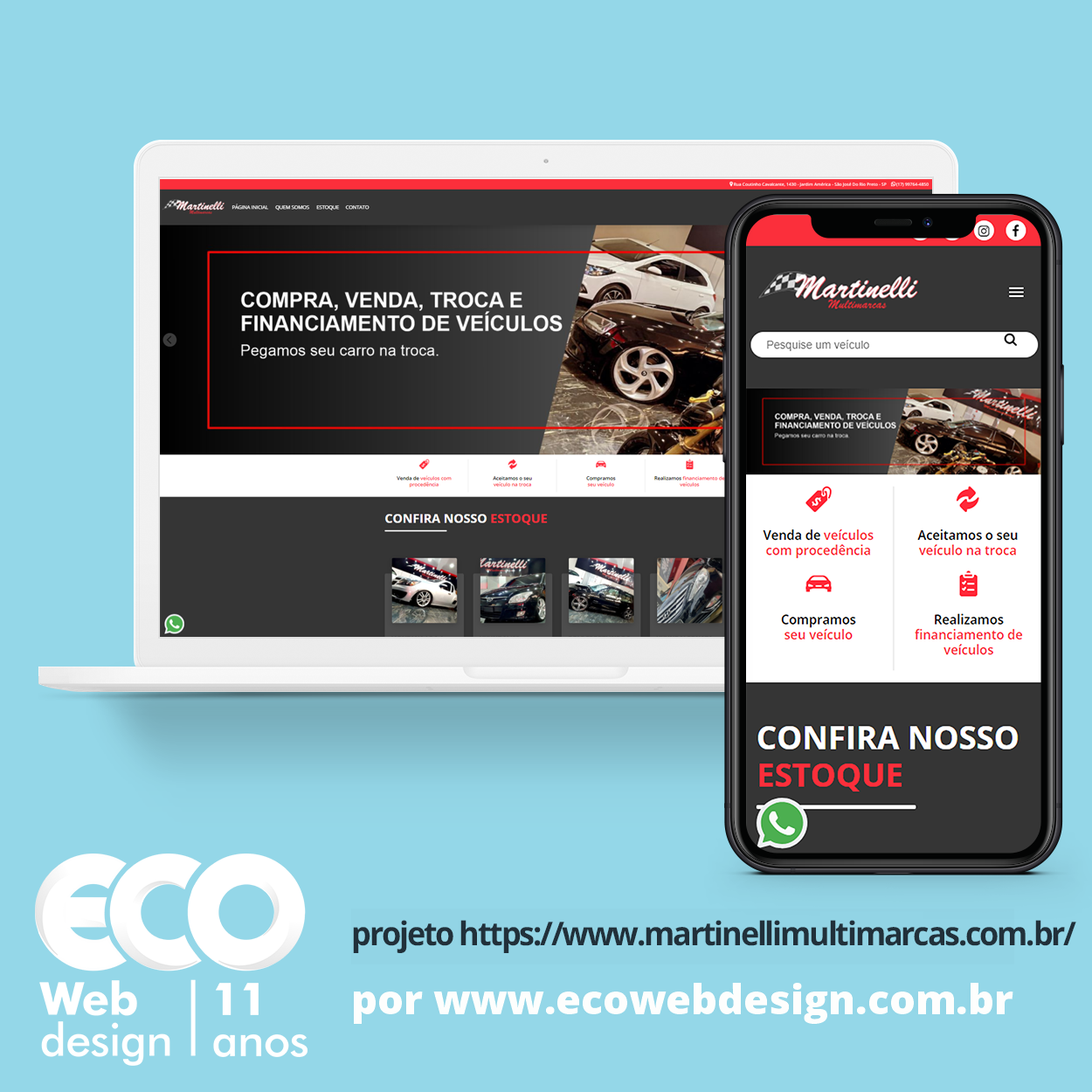 Imagem de  •  Site institucional para empresa especializada em compra, venda, troca e financiamento de carros. - Martinelli Multimarcas