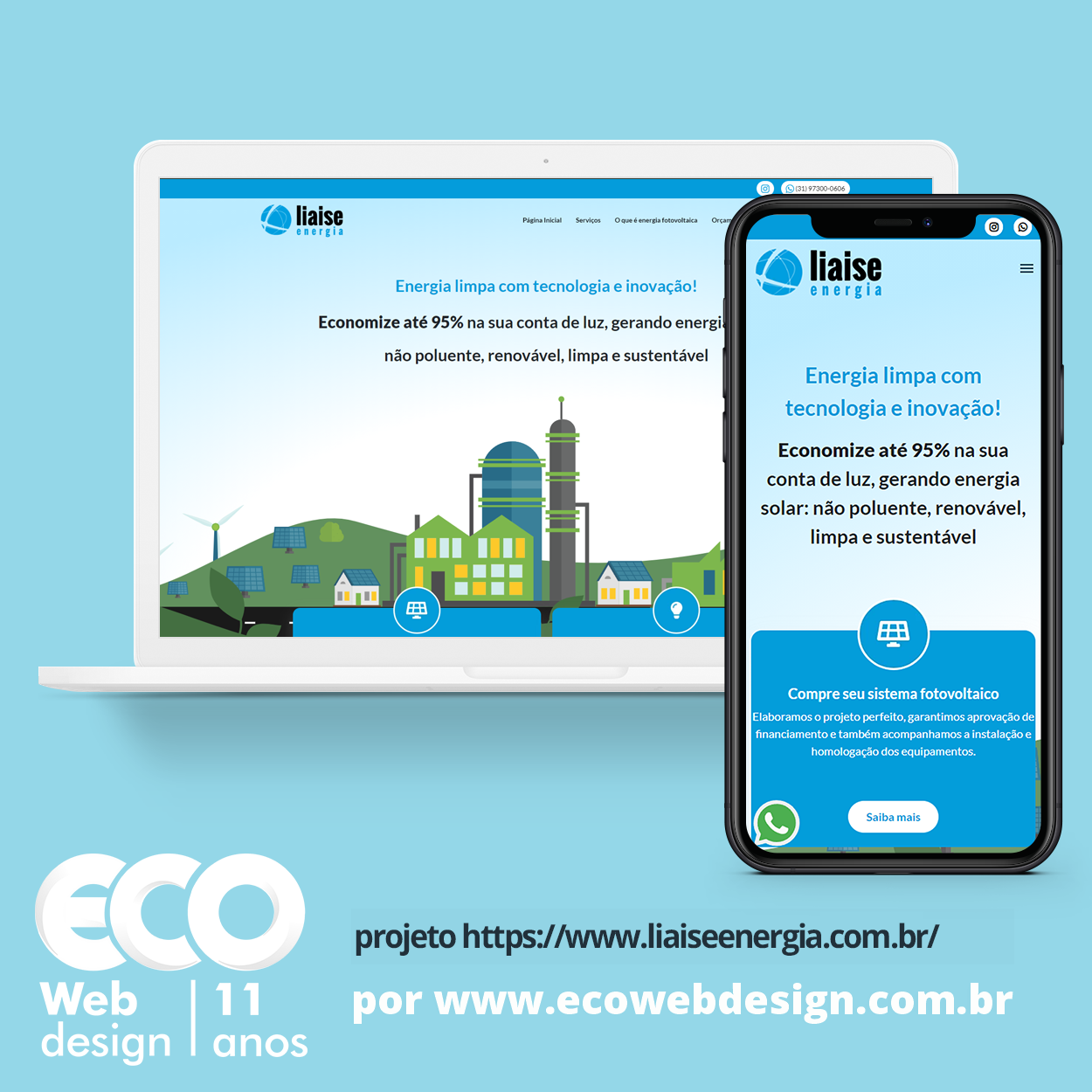 Imagem de    • Site institucional para empresa especializada em Tecnologia e pesquisa e desenvolvimento (P&D). - Liaise Energia