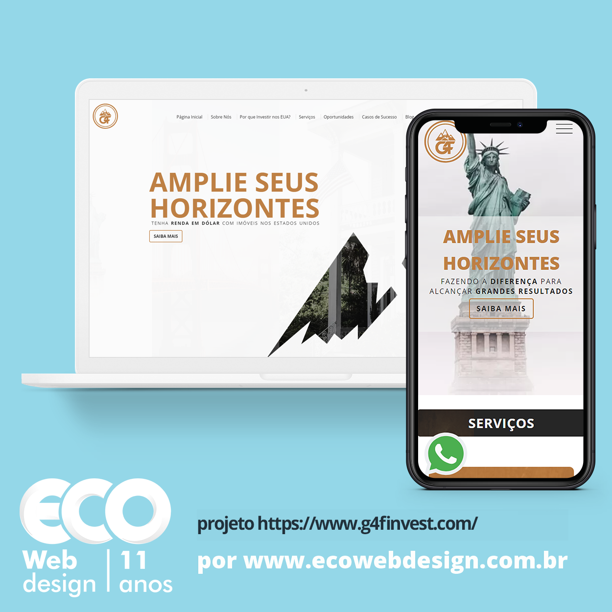 Imagem de   •  Site institucional para empresa especializada em investimentos nos Estados Unidos. - G4F Investimentos