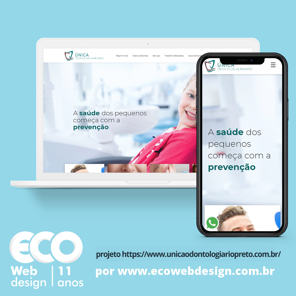 Imagem de  • Site institucional para empresa especializada Odontologia e Implantes. - Unica Odontologia