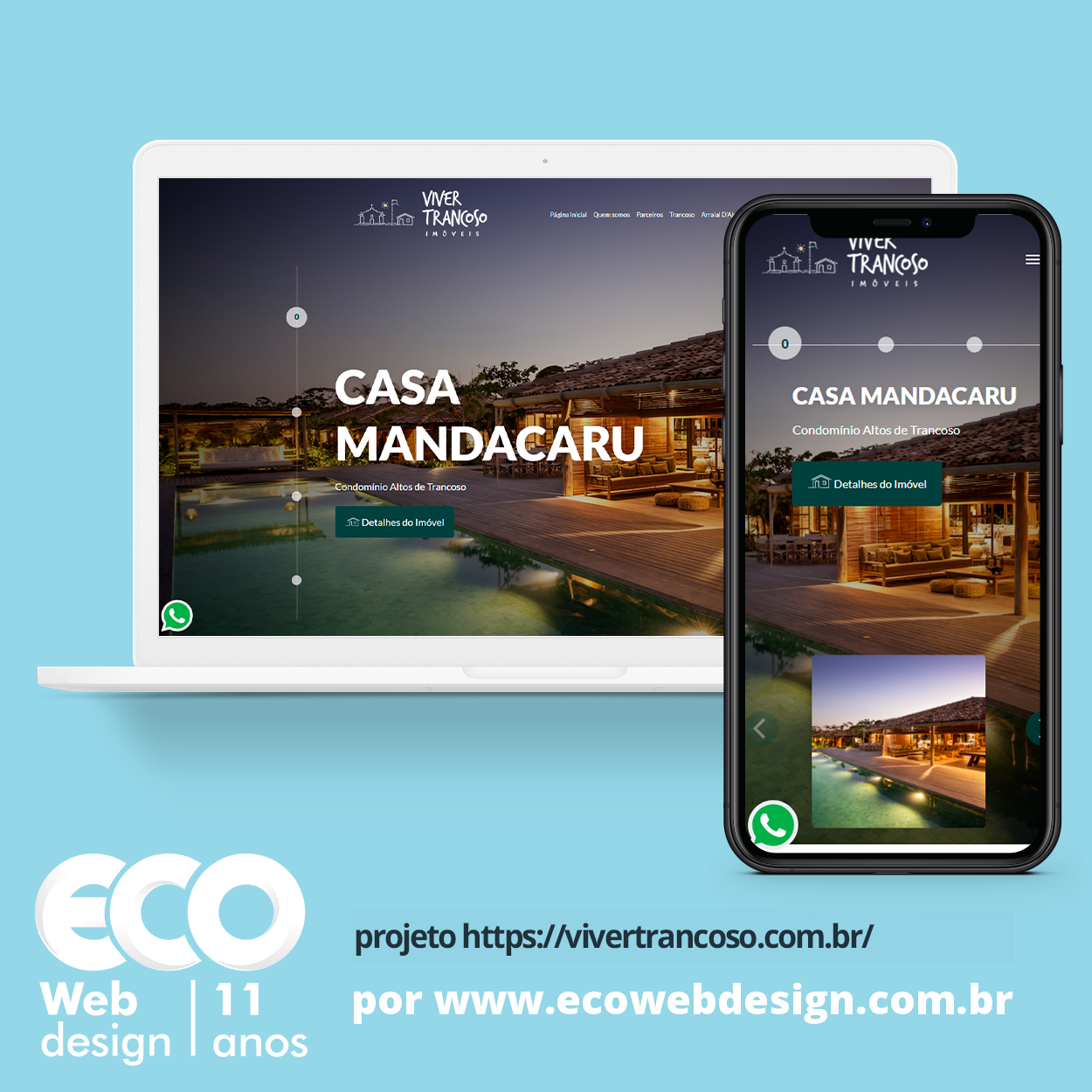 Imagem de    • Site institucional para empresa especializada em locação de imóveis em Trancoso.- Viver Trancoso Imóveis