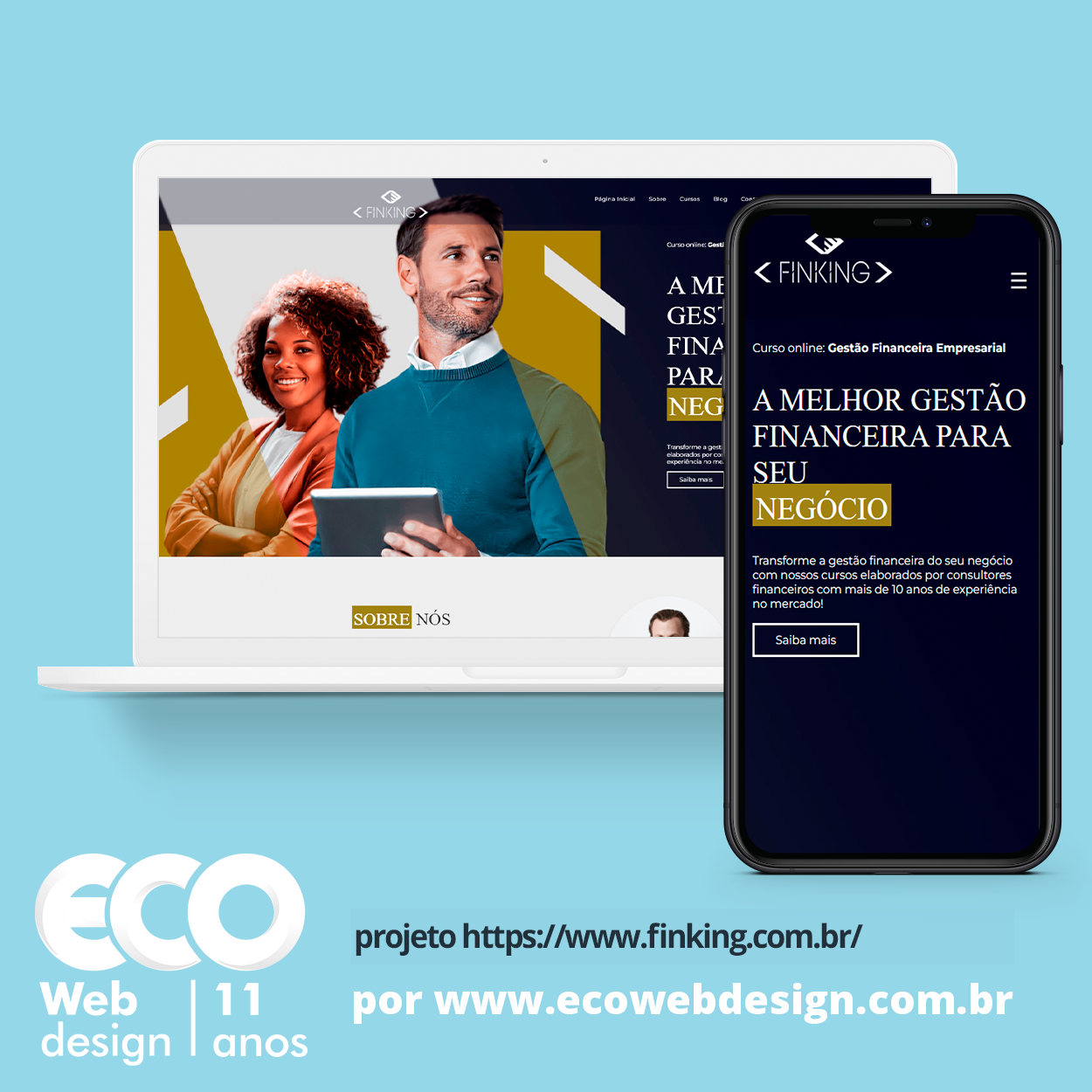 Imagem de        • Site institucional para empresa especializada em cursos de finanças e proporcionar conhecimento e educação financeira.- Finking