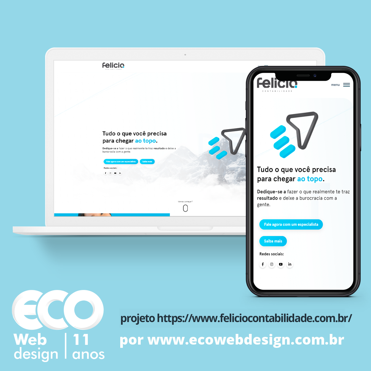 Imagem de         • Site institucional para empresa especializada em contabilidade trazendo resultados e otimizando o tempo de seus clientes.- Felício Contabilidade