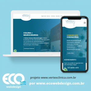 Imagem de  • Site institucional para empresa especializada em atendimento médico, exames de diagnósticos e cirurgias em hospitais - Clínica Vértex Coluna e Neurocirurgia