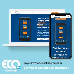 Imagem de  • Criação de plataforma e website institucional para escola especializada em redação para vestibular - Curso Akademus