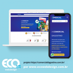 Imagem de       • Site institucional para empresa especializada em itens de papelaria para escritório, limpeza básica e suprimentos de informática - Comercial Dagostinho