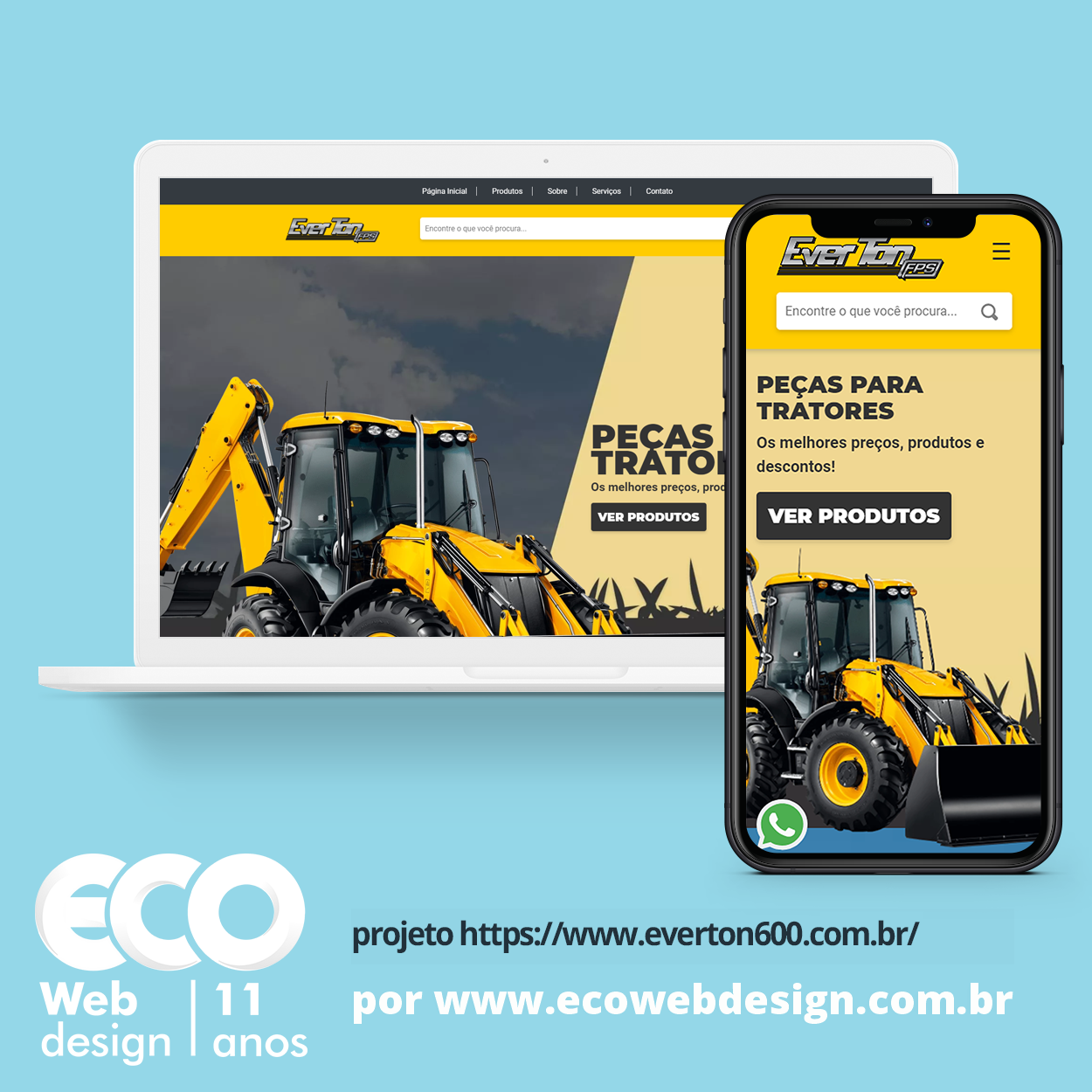 Imagem de   •  Site institucional para empresa especializada em peças para tratores - Ever Ton FPS