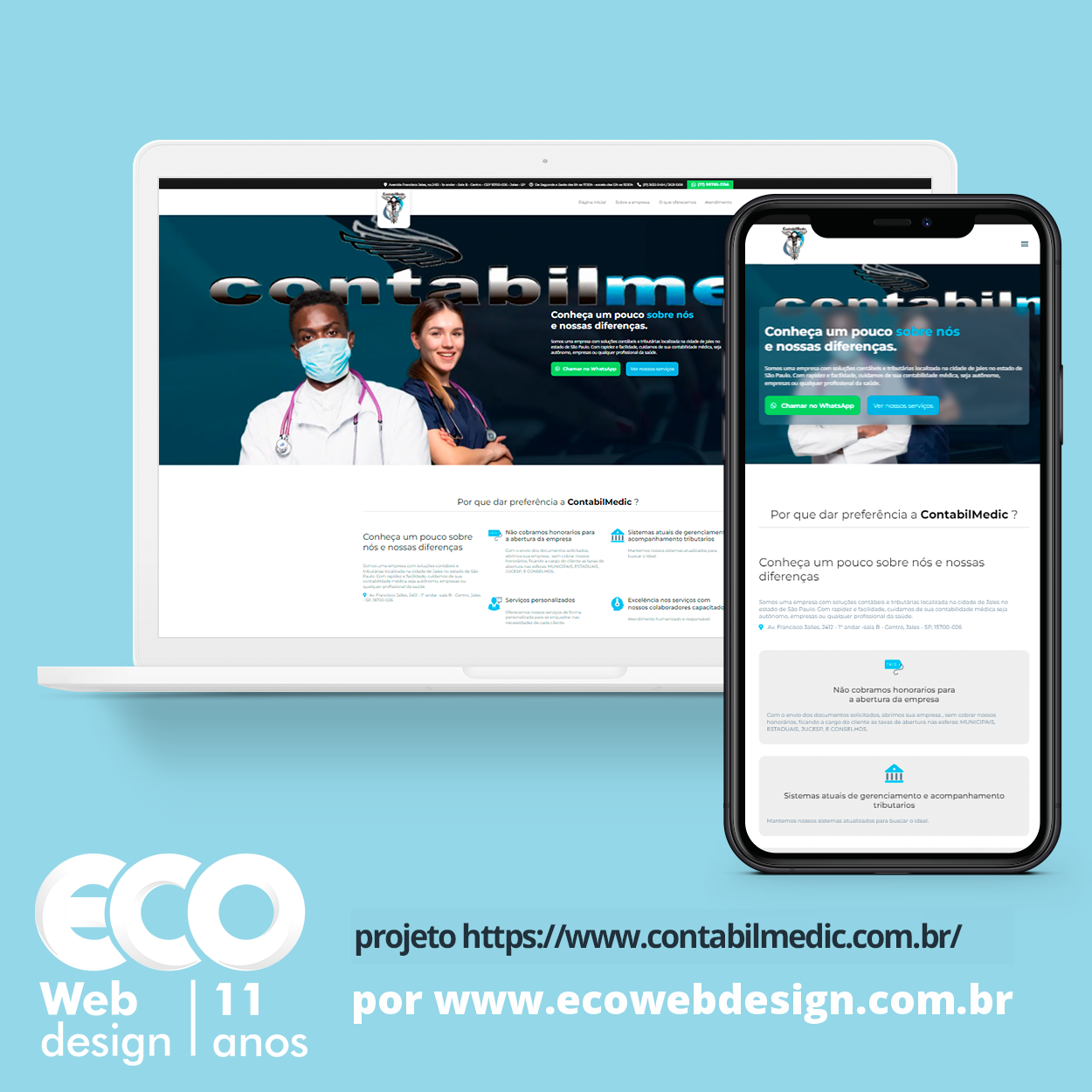 Imagem de      • Site institucional para empresa especializada em soluções contábeis e tributárias.- ContabilMedic